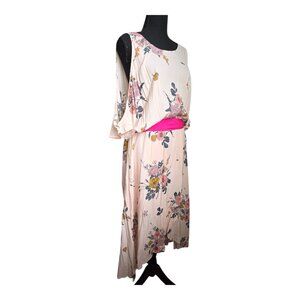 New - Leith - Pink Floral off the shoulder Midi Dress